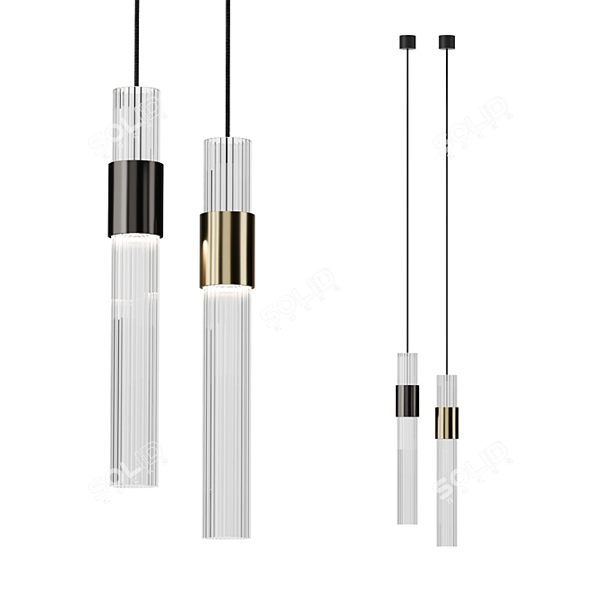  Glass Pendant Lamp Duo Sparkling Combinations 3D model image 1