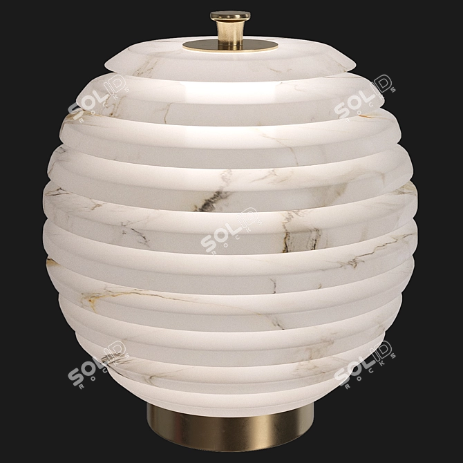 Marble Metal Table Lamp 3D model image 2