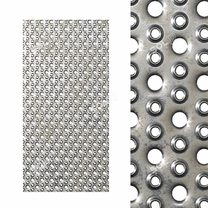 Perforated Metal Sheet for Stairs 3D model image 4