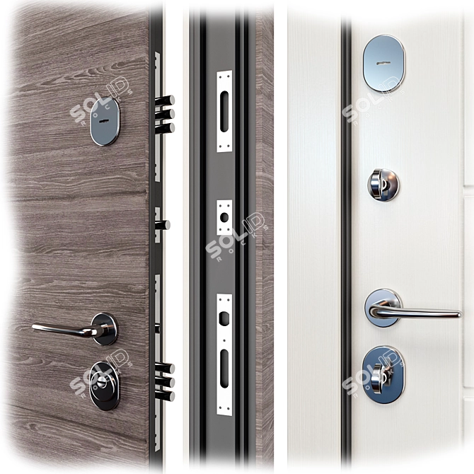 Munich Metal Entry Door 3D model image 2