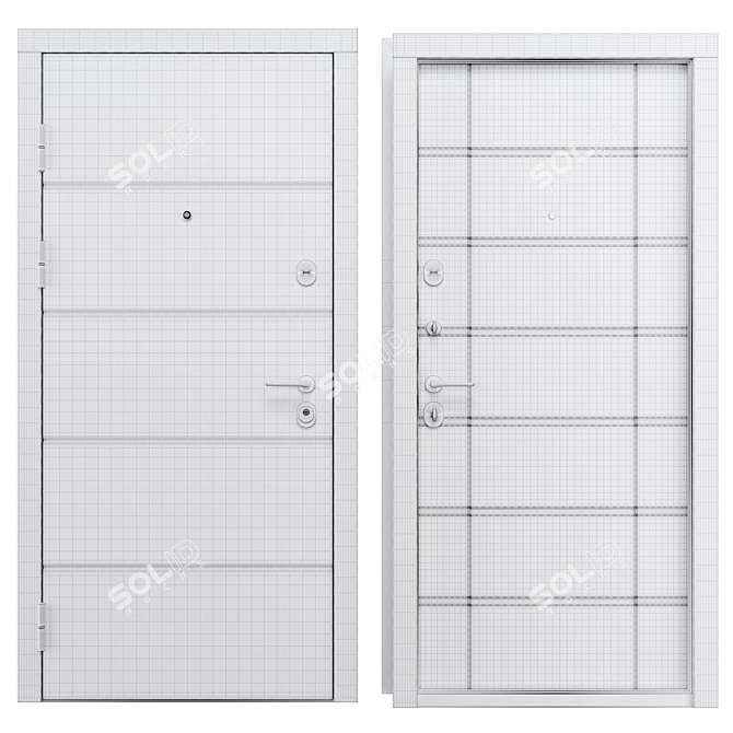 Munich Metal Entry Door 3D model image 4