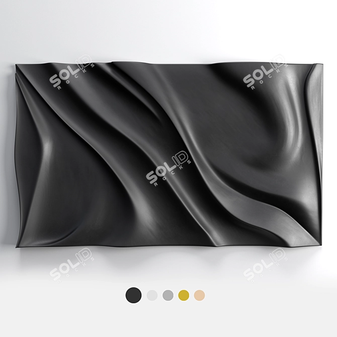 Sleek Wave Design Wall Art 3D model image 1