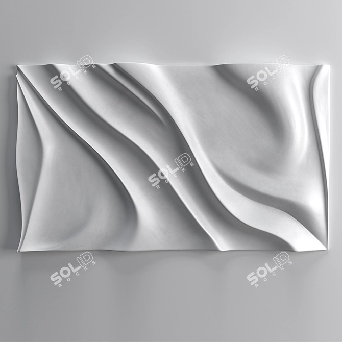 Sleek Wave Design Wall Art 3D model image 2