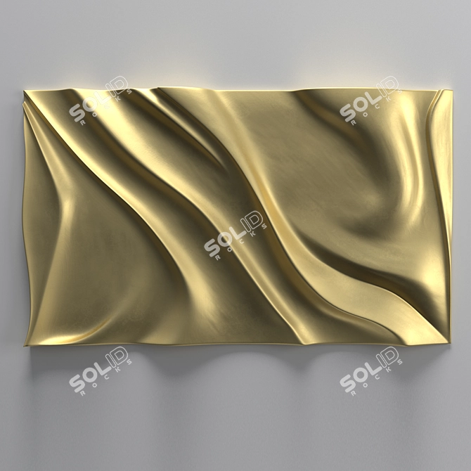 Sleek Wave Design Wall Art 3D model image 3