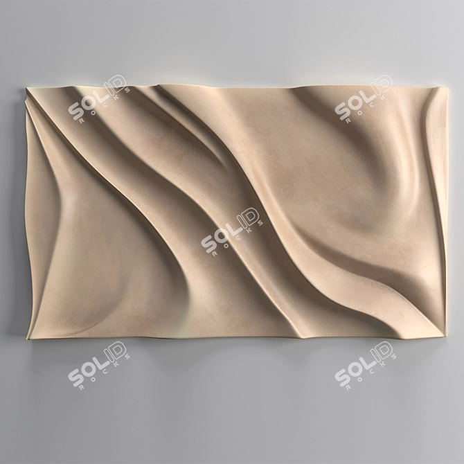 Sleek Wave Design Wall Art 3D model image 4