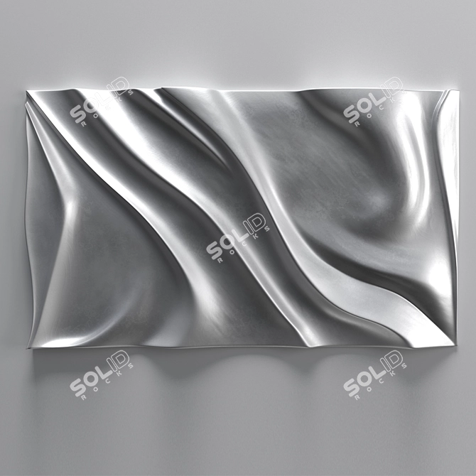 Sleek Wave Design Wall Art 3D model image 5