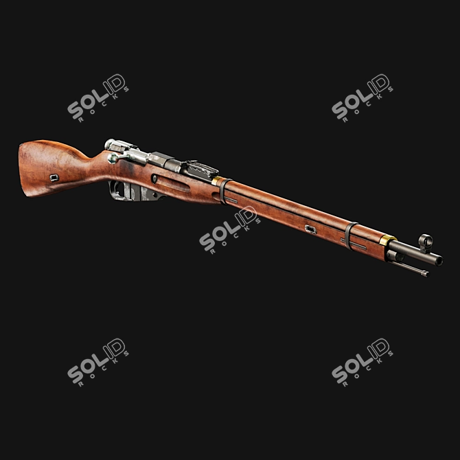 Historic Mosin Nagant Rifle 3D model image 1