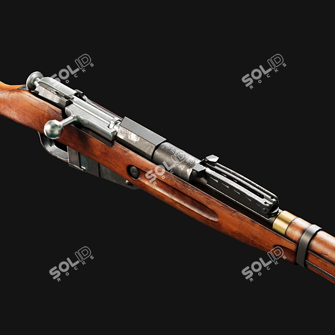 Historic Mosin Nagant Rifle 3D model image 2