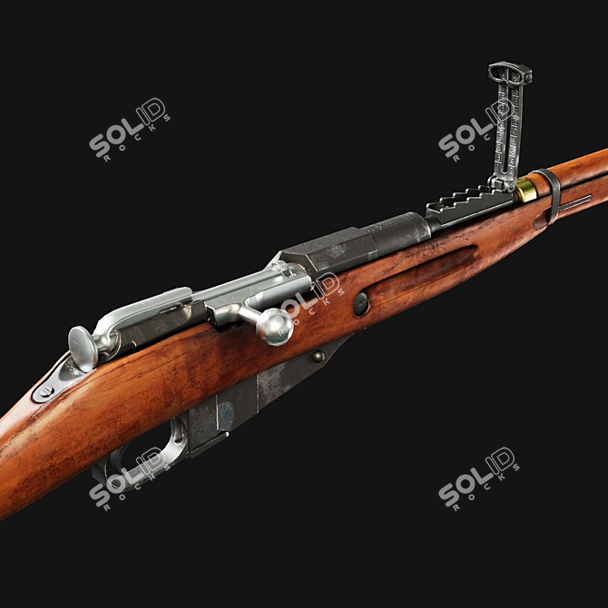 Historic Mosin Nagant Rifle 3D model image 3