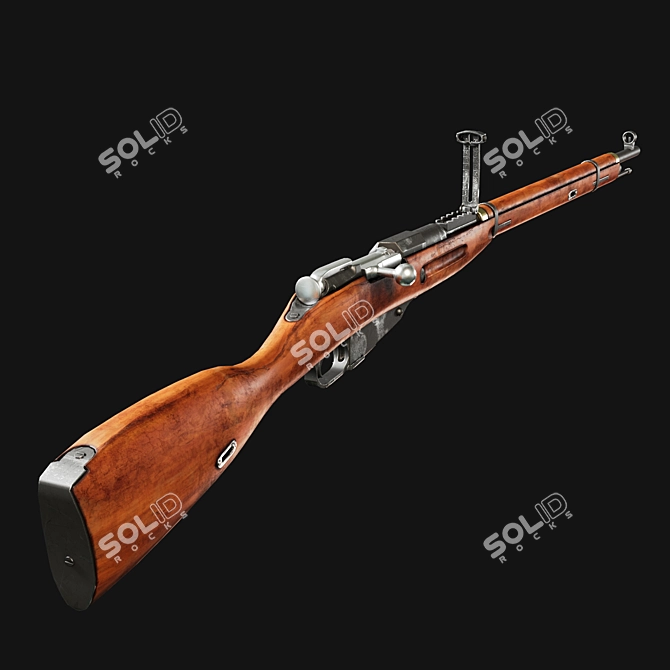 Historic Mosin Nagant Rifle 3D model image 4