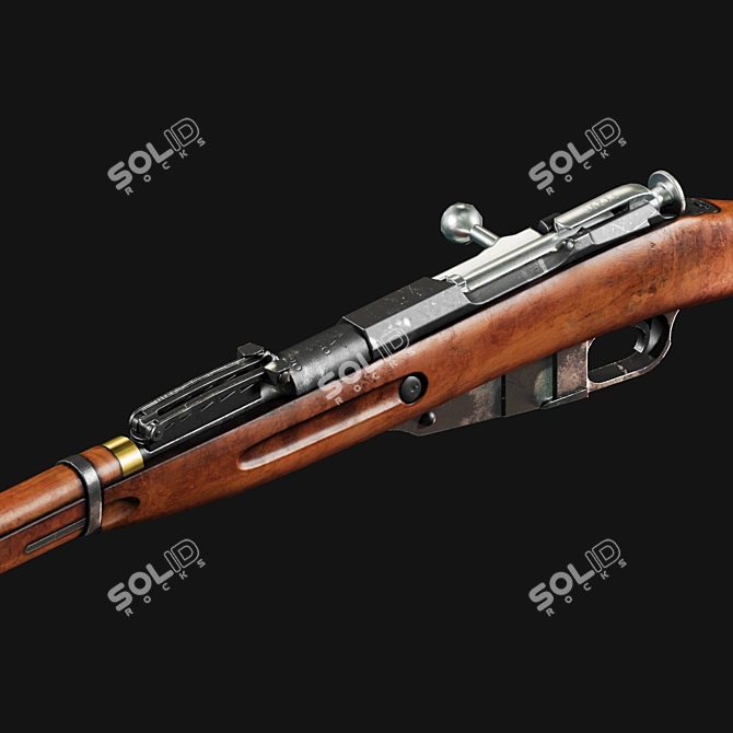 Historic Mosin Nagant Rifle 3D model image 5