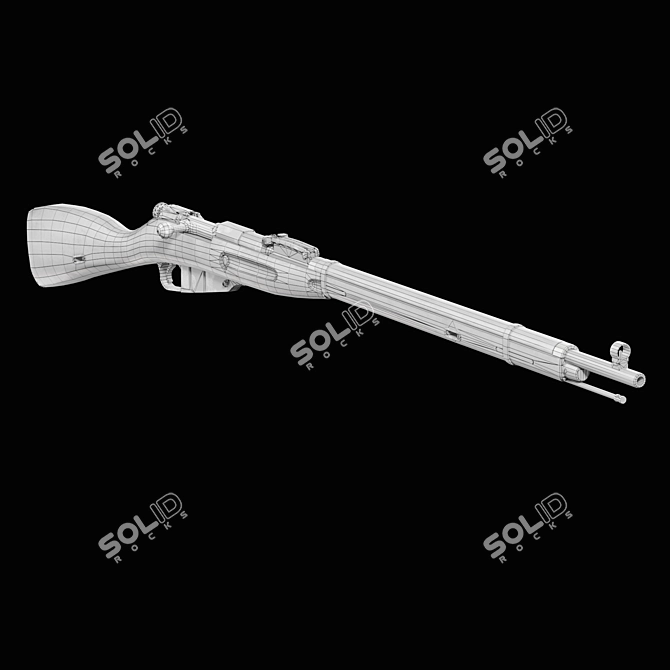 Historic Mosin Nagant Rifle 3D model image 6