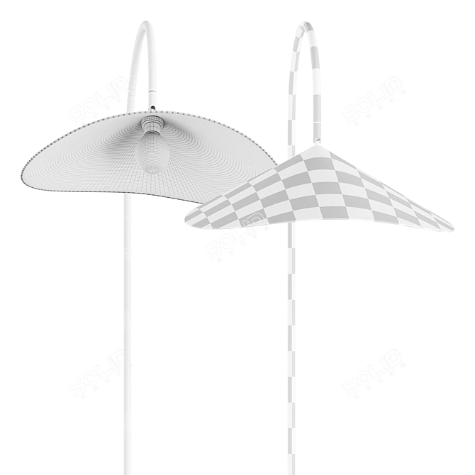 Sleek Arum White Floor Lamp 3D model image 2