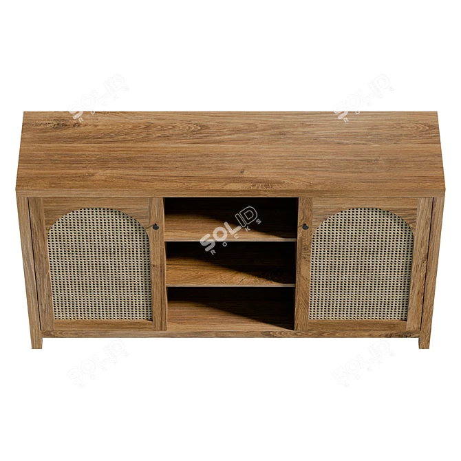 Modern UV-Mapped 58" Sideboard 3D model image 3