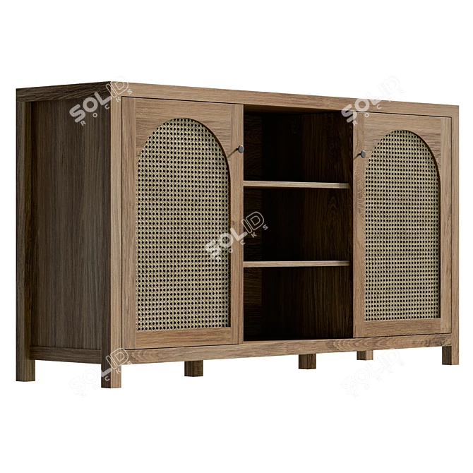 Modern UV-Mapped 58" Sideboard 3D model image 4