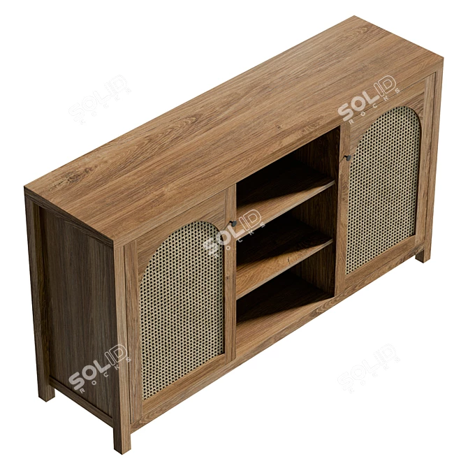 Modern UV-Mapped 58" Sideboard 3D model image 5