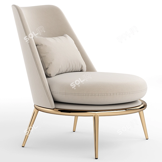 Elegant Aurora Armchair by Cantori 3D model image 4