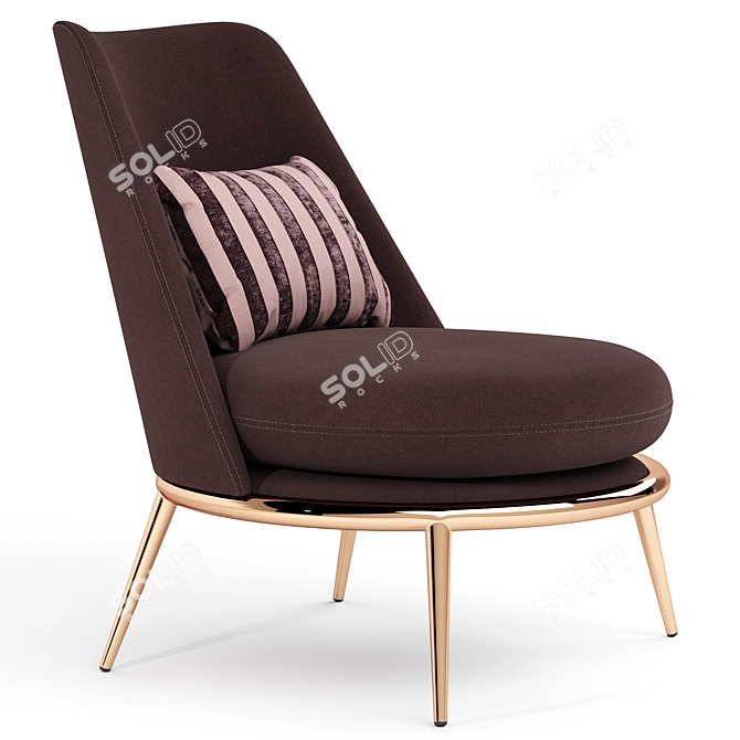 Elegant Aurora Armchair by Cantori 3D model image 6