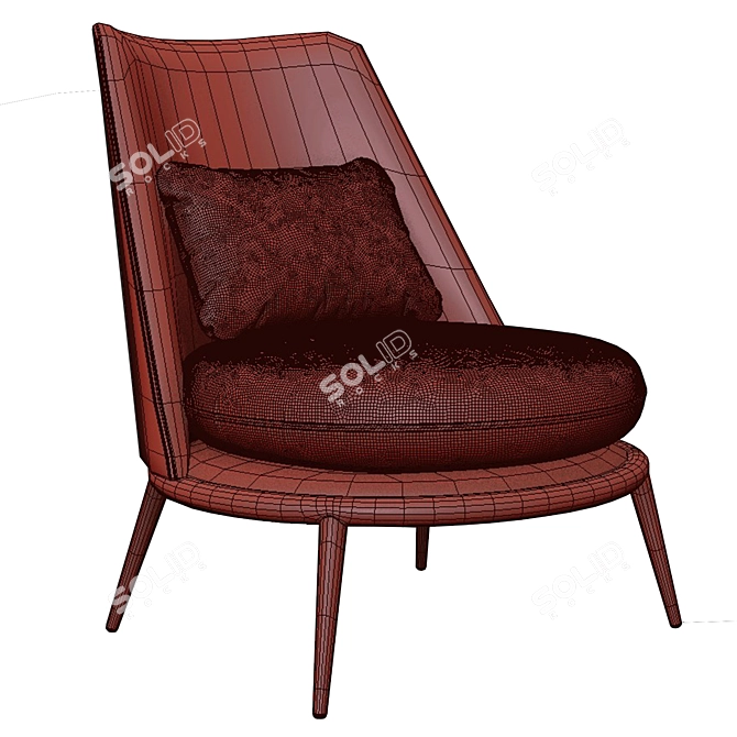 Elegant Aurora Armchair by Cantori 3D model image 7