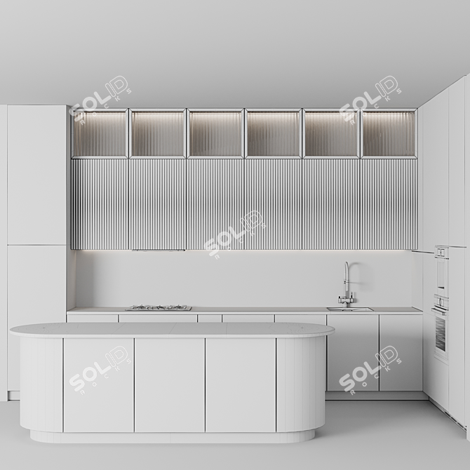 Adjustable Modern Kitchen Set 3D model image 7