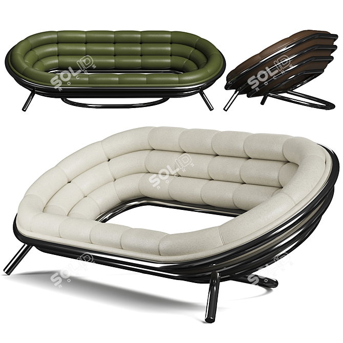 Modern Designer Riluc Sofa Suite 3D model image 1