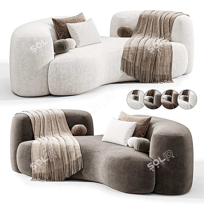 Tateyama Cloud Sofa: Stylish 2015 Design 3D model image 1