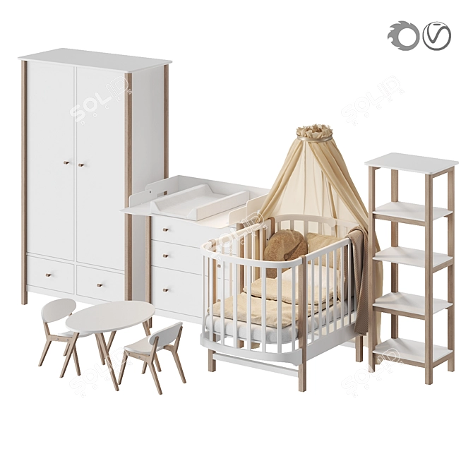 Classic Ellipse Children's Furniture 3D model image 3