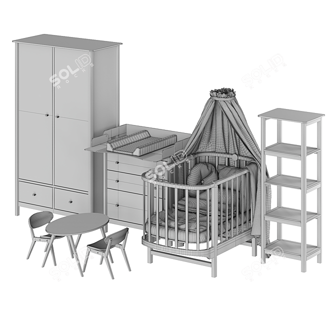 Classic Ellipse Children's Furniture 3D model image 5