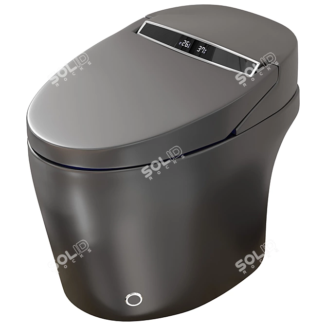 Sleek Black Smart Bidet Toilet 3D model image 3