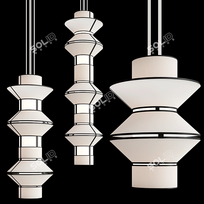 Modern LED Pendant Lamp Collection 3D model image 2