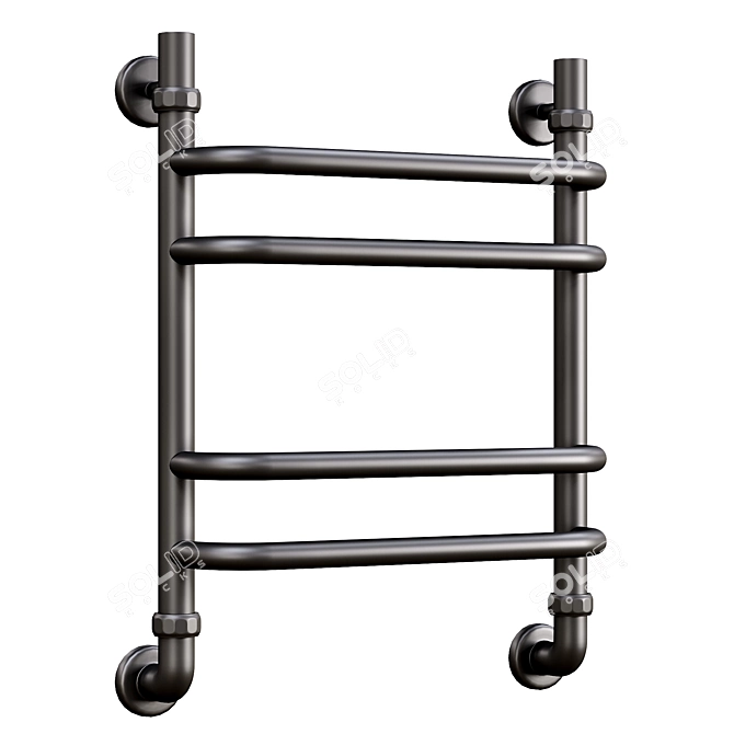 500x500mm Heated Towel Rail 3D model image 3