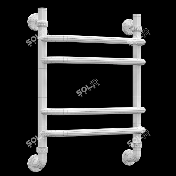 500x500mm Heated Towel Rail 3D model image 4