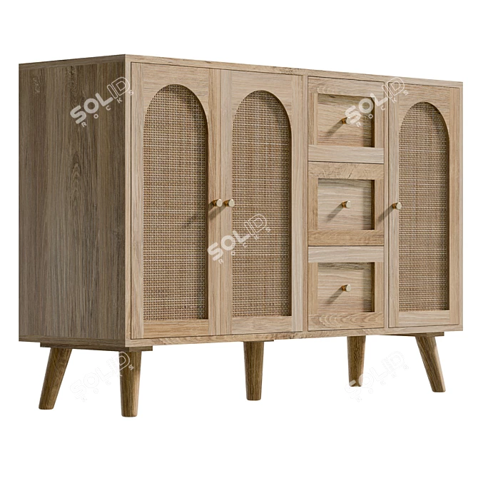 Modern UVW Map Sideboard - Real Size 3D model image 4