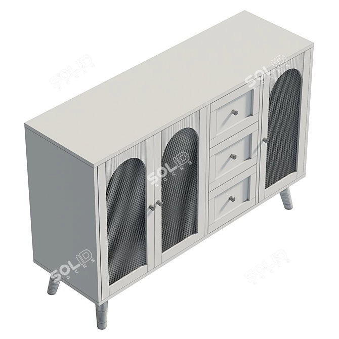 Modern UVW Map Sideboard - Real Size 3D model image 6