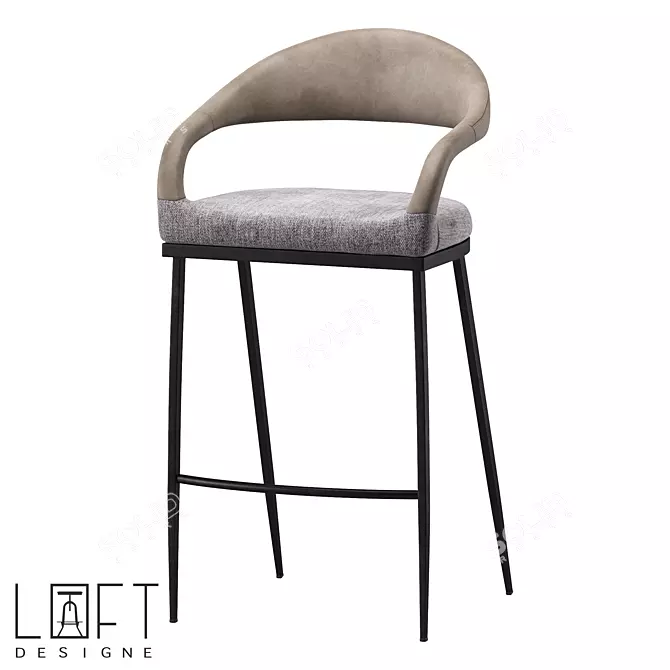 Industrial Style Bar Stool 30530 3D model image 1