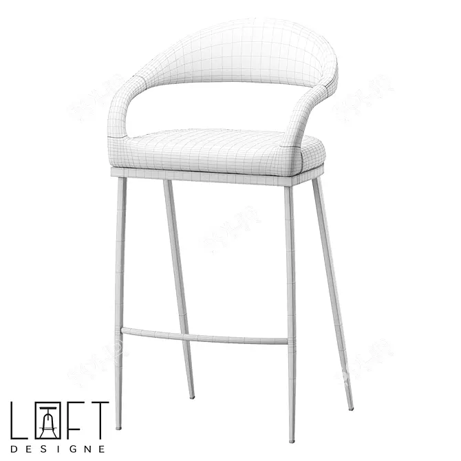 Industrial Style Bar Stool 30530 3D model image 2