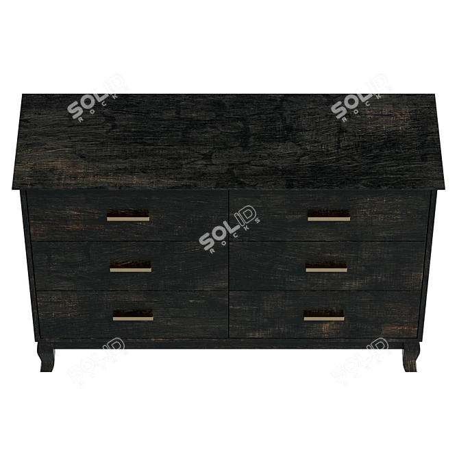 Ingvar 6-Drawer Dresser with UV-Textured Finish 3D model image 3