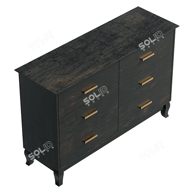 Ingvar 6-Drawer Dresser with UV-Textured Finish 3D model image 5