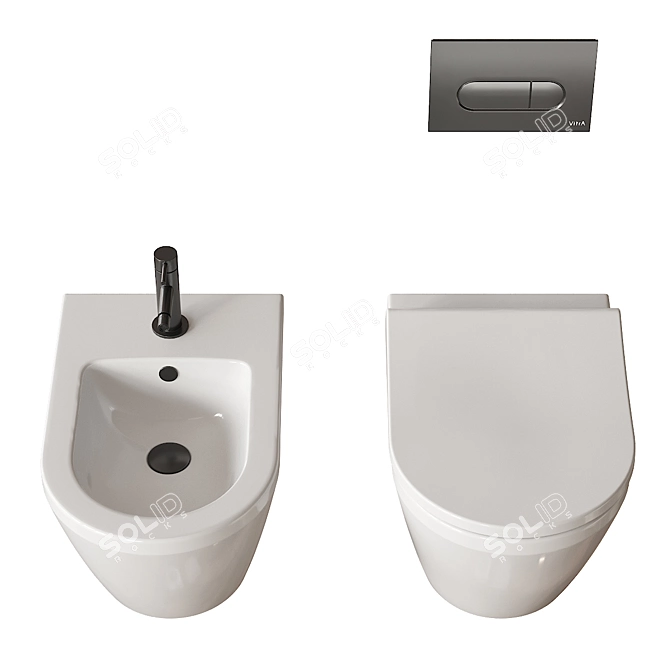 Integra Wall-Hung WC & Bidet 3D model image 4