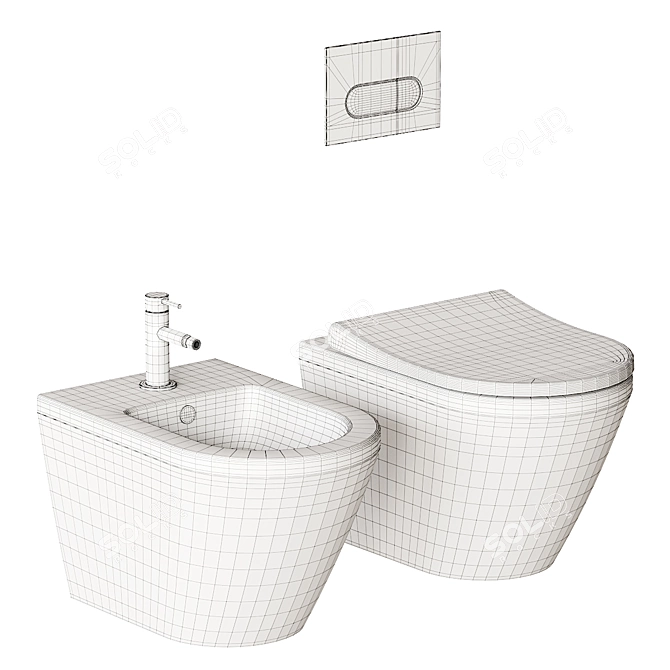 Integra Wall-Hung WC & Bidet 3D model image 5