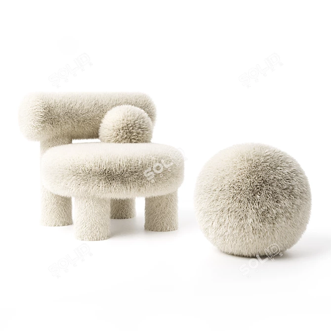 Gropius Bouclé Armchair by Sokolova 3D model image 3