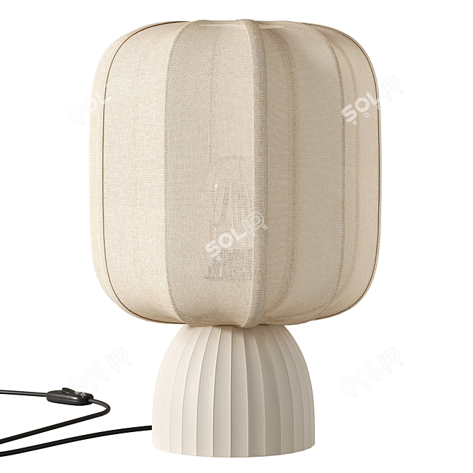 Textured Rib Table Lamp 3D model image 1