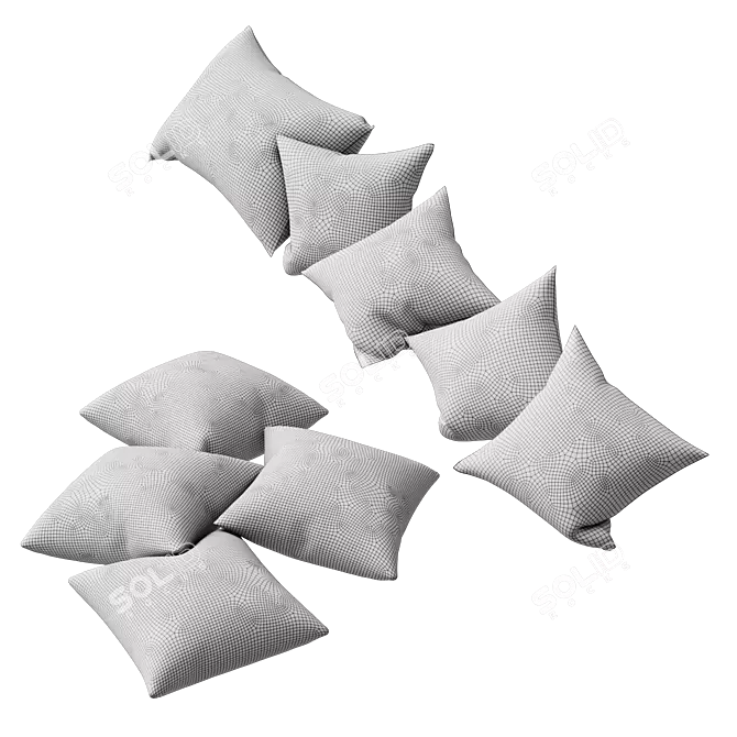 Hakola Pillow Set with Mixprints 3D model image 4