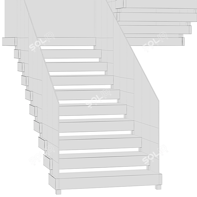 Travertine Stairs: Elegant Ascension 3D model image 4