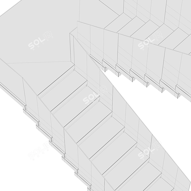 Travertine Stairs: Elegant Ascension 3D model image 5