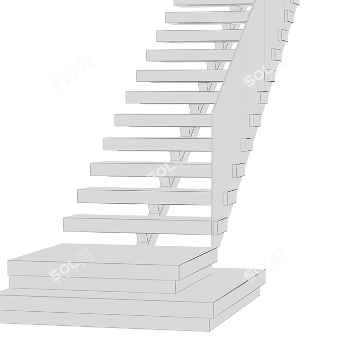 Travertine Stairs - Elegant Charm 3D model image 5