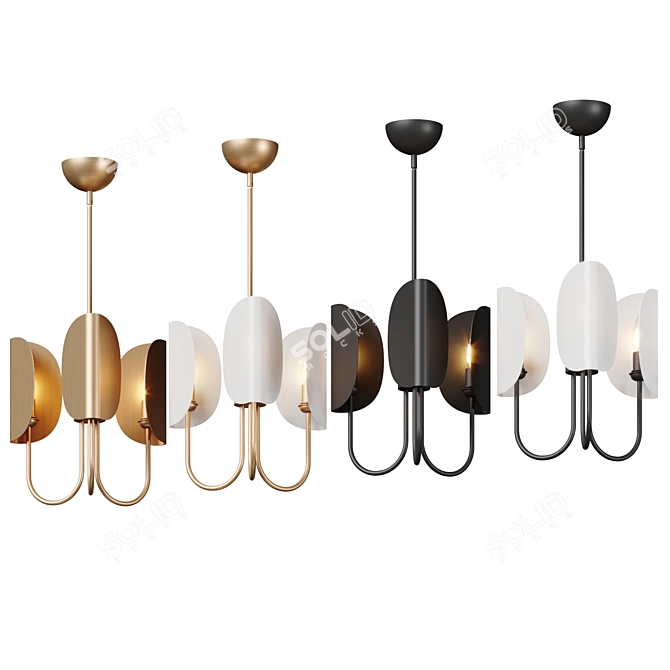 Organic Origami Style Chandelier 3D model image 4