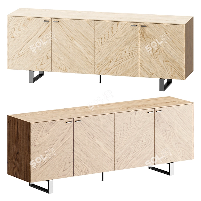 Modern Wood Sideboard with Storage 3D model image 1