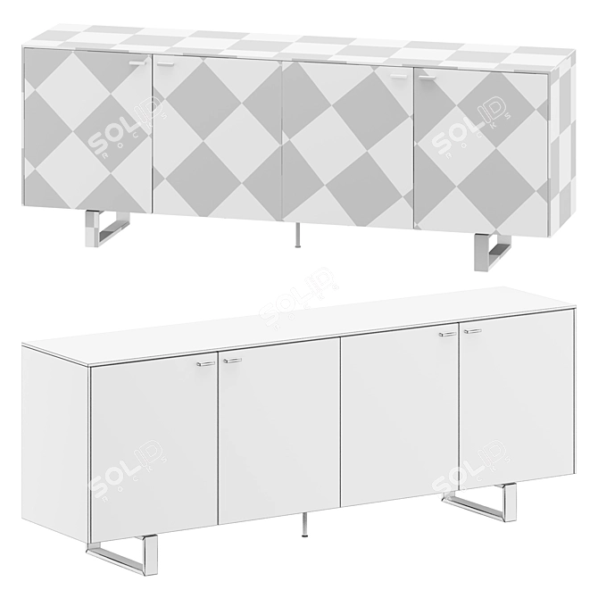 Modern Wood Sideboard with Storage 3D model image 3