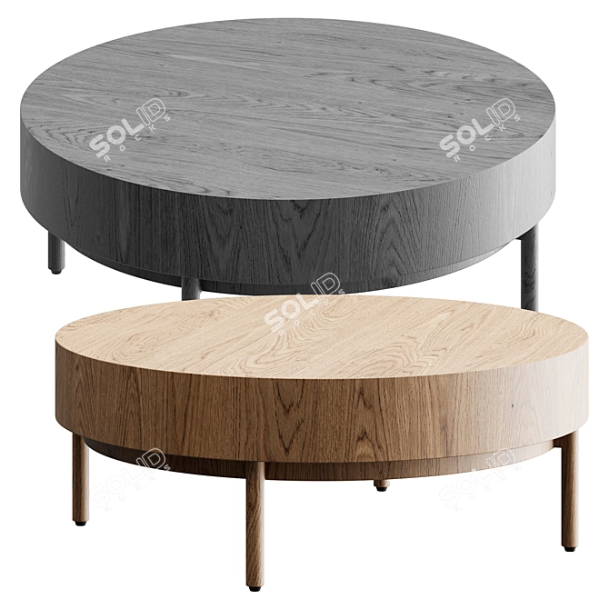 Sleek Modern Atmore Coffee Table 3D model image 2